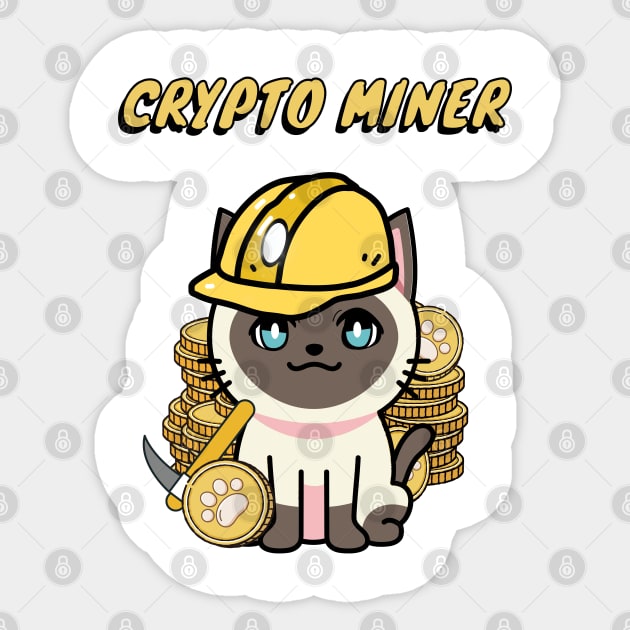 Cute Siamese cat is a crypto miner Sticker by Pet Station